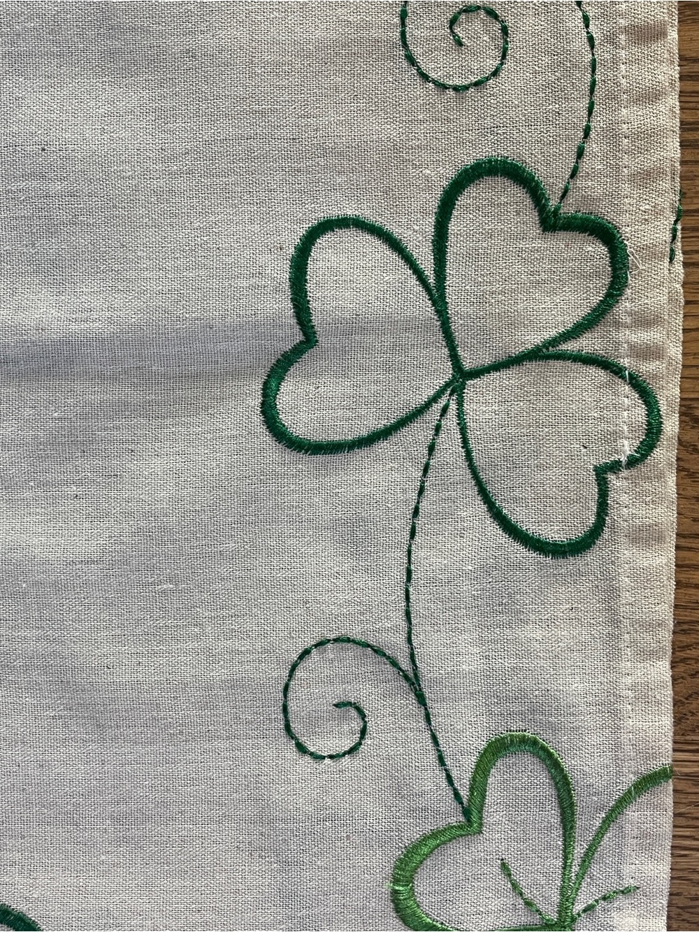 Embroidered Shamrock Table Runner - Picture 5 of 5